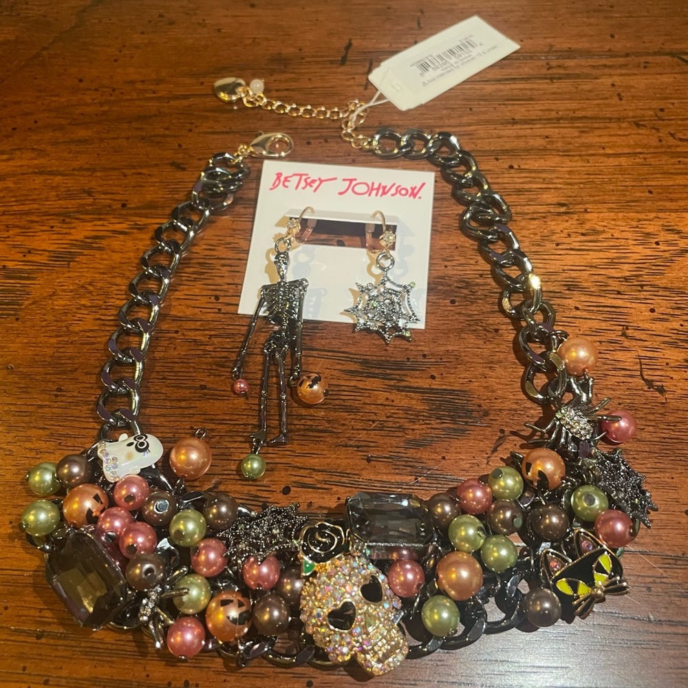 Betsey Johnson’s Halloween Cornucopia Statement Necklace & Earring Set